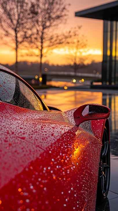 Sunset Rainy Car