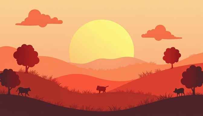 Sunset Safari Silhouettes Sunset Safari Silhouettes