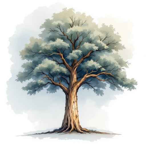 Majestic Watercolor Tree