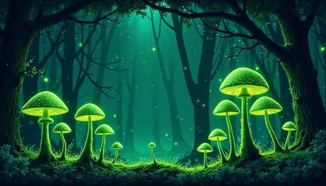 Luminous Forest Mushrooms Luminous Forest Mushrooms