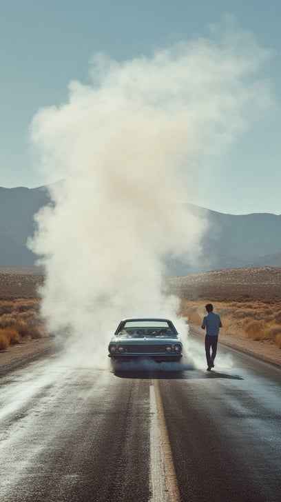 Car emits smoke Car emits smoke