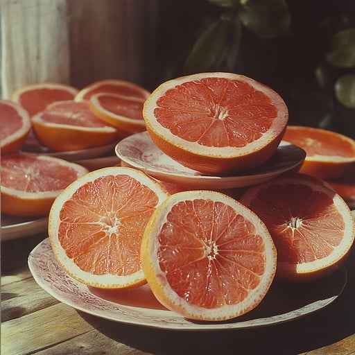 Sliced grapefruit plate Sliced grapefruit plate