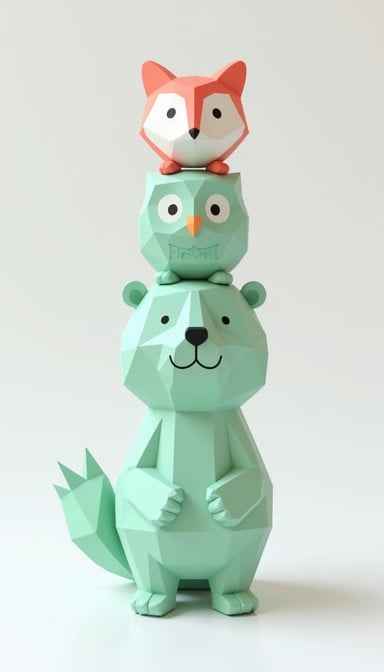 Geometric Animal Tower