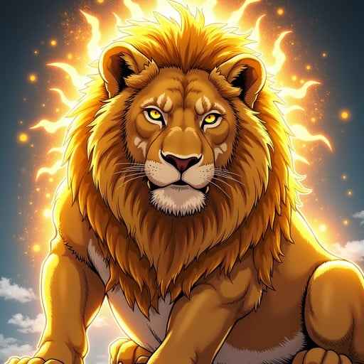Golden Anime Lion Golden Anime Lion