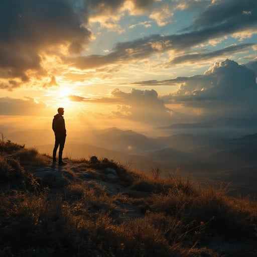 Sunrise Mountain Silhouette