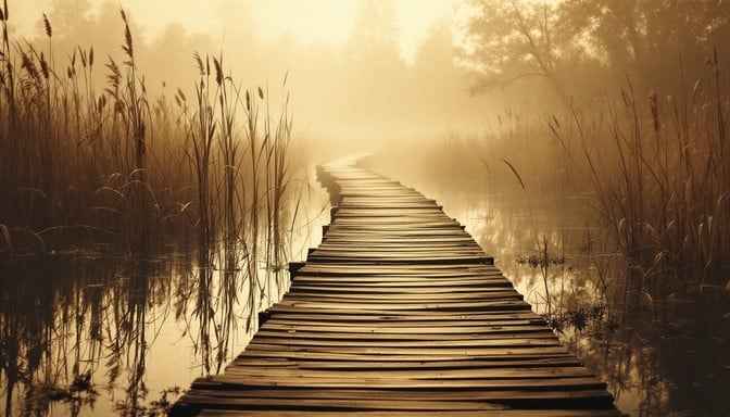 Misty Boardwalk Dawn Misty Boardwalk Dawn