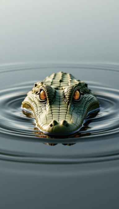 Crocodile Breaking Surface Crocodile Breaking Surface