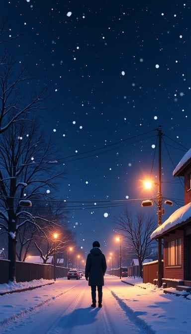 Snowy Night Walk