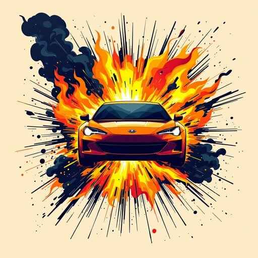 Explosive Car Art Explosive Car Art