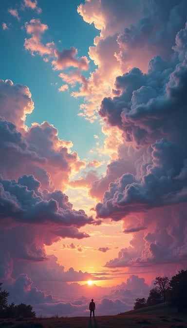 Cosmic Sunset Embrace