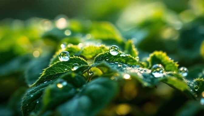 Dewdrops On Leaves