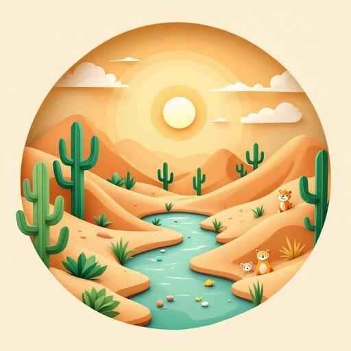 Desert Oasis Sunset