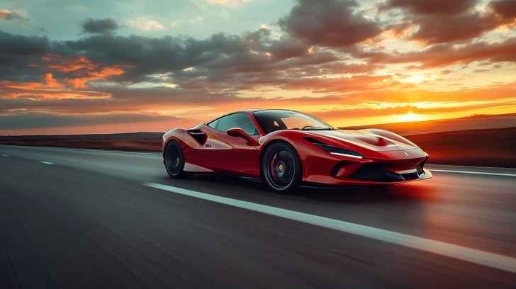Speeding red car Speeding red car
