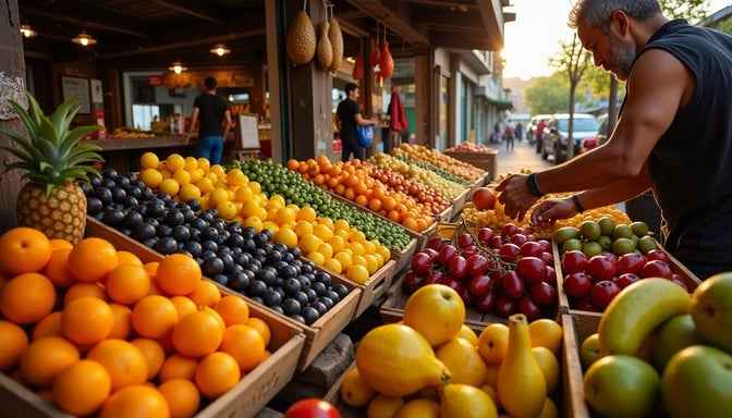 Vibrant fruit market