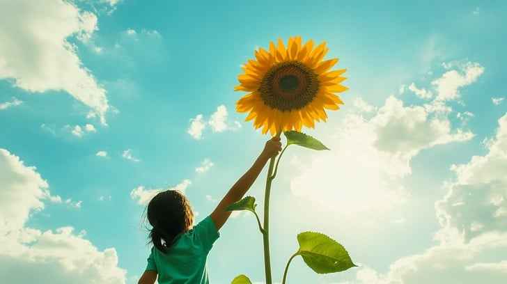 Sunflower Reaching Sky