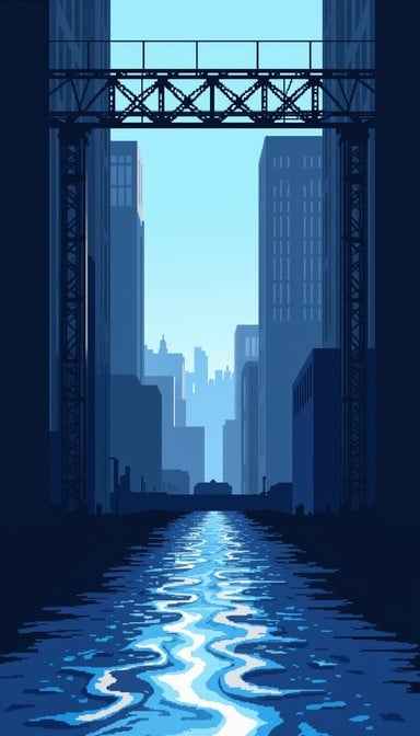Urban Blue Canal