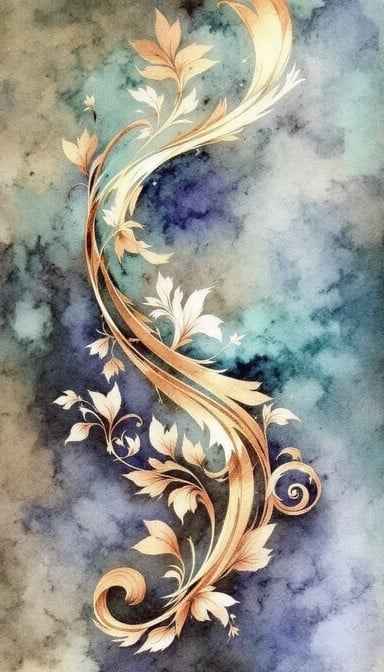 Copper Botanical Scroll