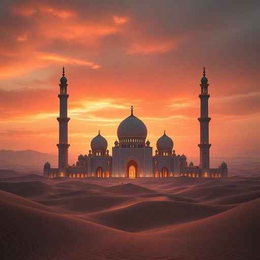 Desert Mosque Sunset Desert Mosque Sunset
