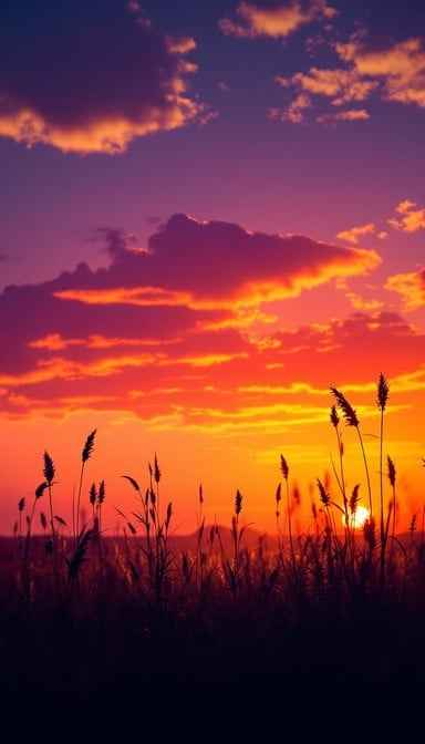Sunset over field Sunset over field