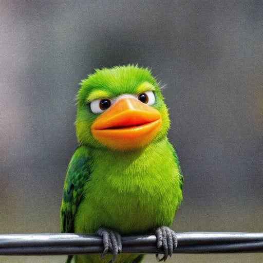 Grumpy Green Bird