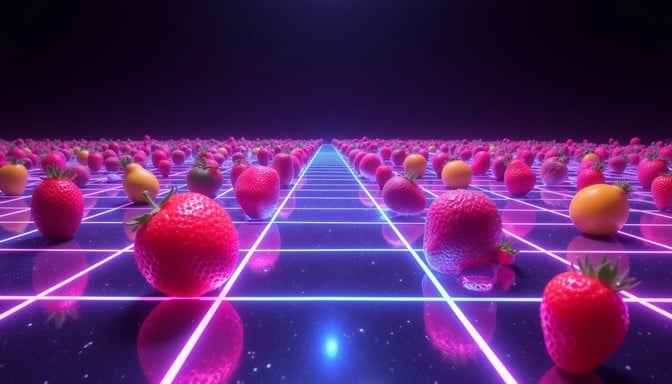 Neon Fruit Grid