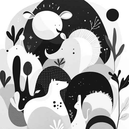 Playful Animal Silhouettes