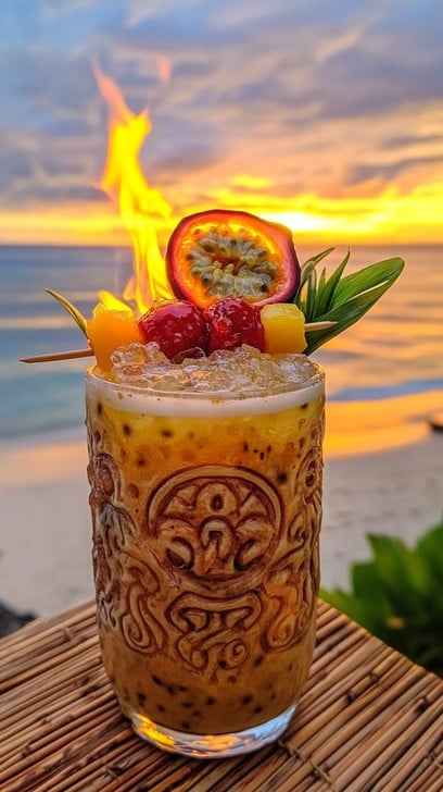 Sunset tropical drink