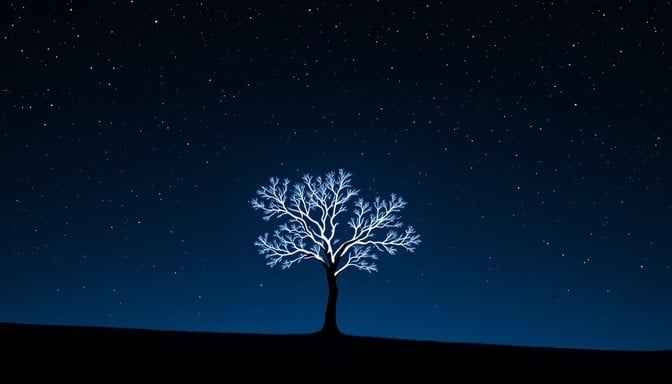 Luminous Tree Silhouette