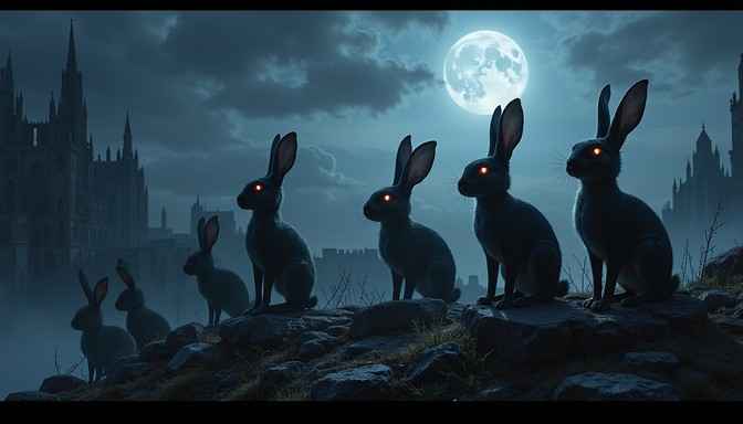 Moonlit Rabbit Sentinels