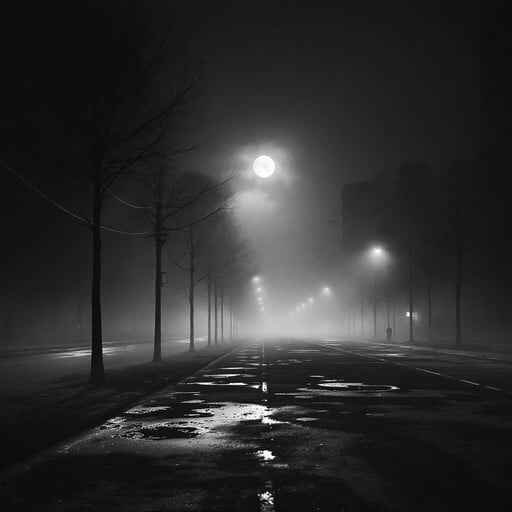 Foggy Midnight Street
