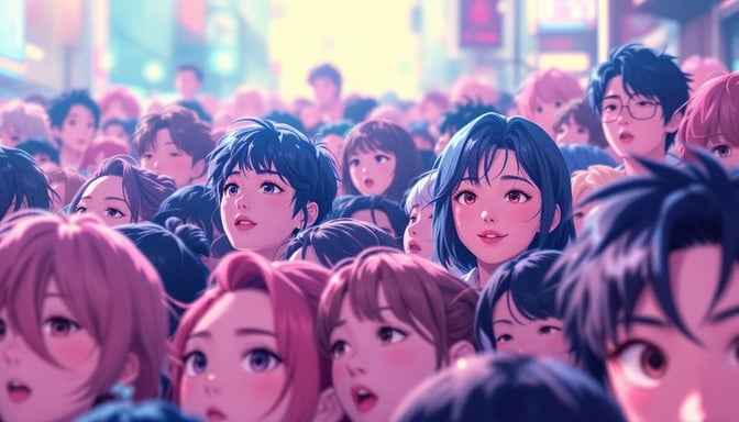 Vibrant Manga Crowd
