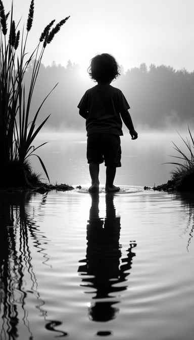 Silhouette by water Silhouette by water