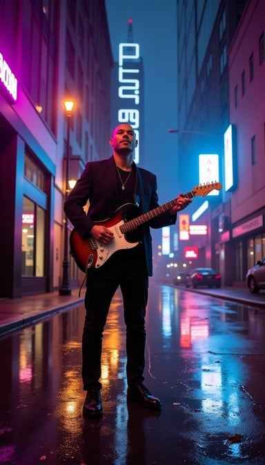 Urban Neon Guitarist