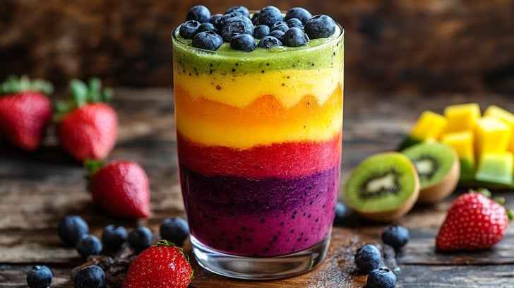Colorful fruit smoothie Colorful fruit smoothie