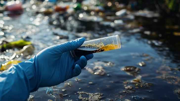 Polluted water sampling Polluted water sampling