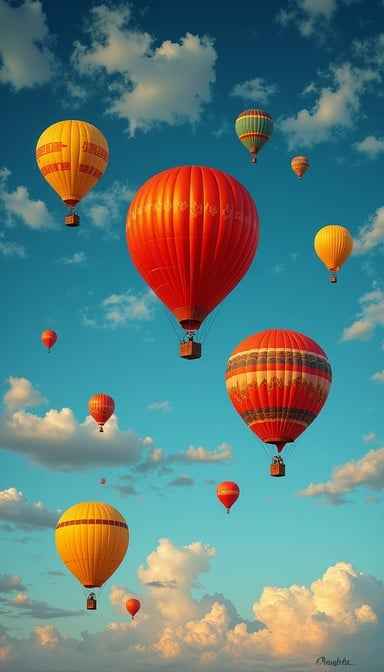 Colorful Balloon Ascent