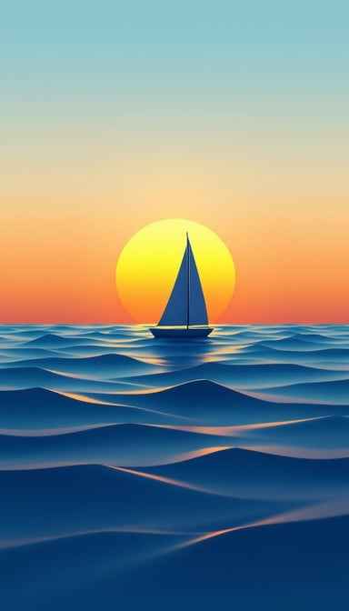 Sunset Sailing Silhouette Sunset Sailing Silhouette