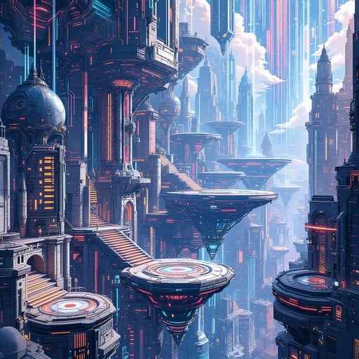 Floating Cyberpunk Paradise Floating Cyberpunk Paradise