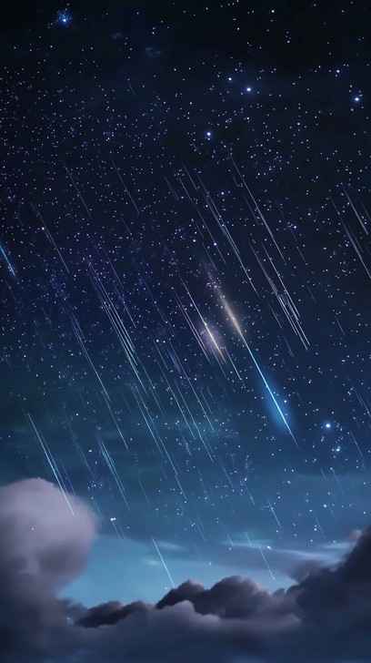 Starry meteor shower