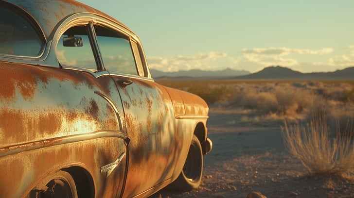 Abandoned desert car Abandoned desert car