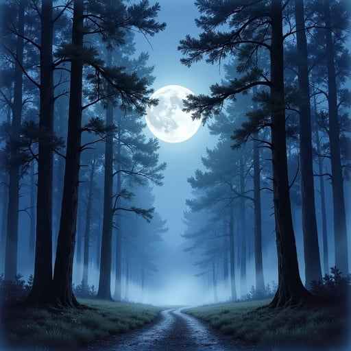 Moonlit Forest Path
