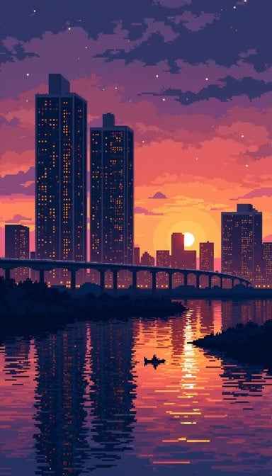Sunset City Silhouette Sunset City Silhouette