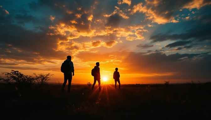 Sunset Adventure Silhouettes Sunset Adventure Silhouettes