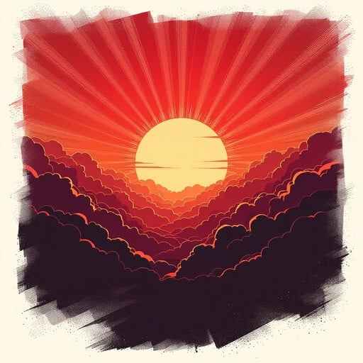 Geometric Sunset Rays