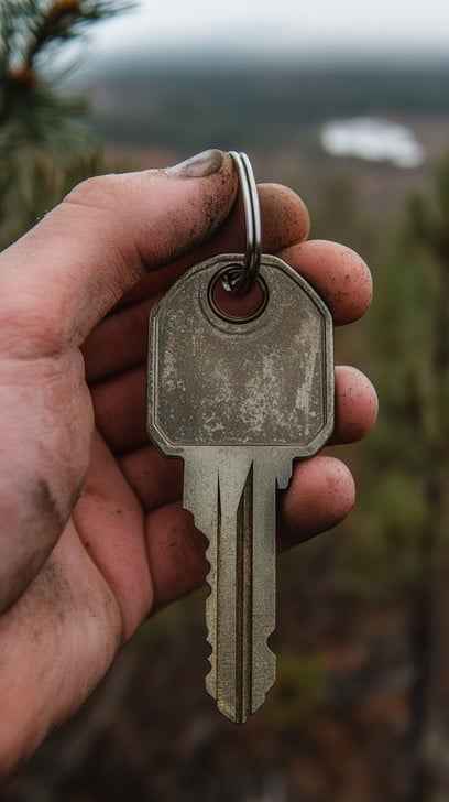 Holding rusty key