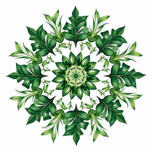 Green Botanical Kaleidoscope Green Botanical Kaleidoscope