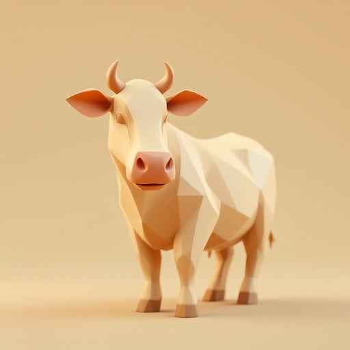 Geometric Cream Cow