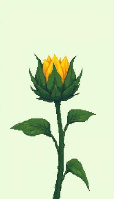 Budding Pixel Sunflower Budding Pixel Sunflower