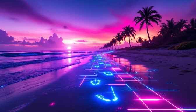 Neon Beach Paradise