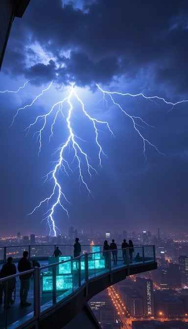 Lightning strikes city Lightning strikes city